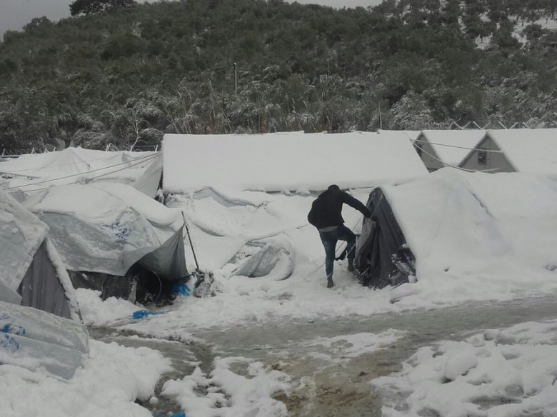 Camp de refugiats de Mòria, a l'illa de Lèsbos