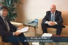 Barcelona TV - #aranésòc. Eth sindic d'Aran Carlos Barrera que rescontre ath president de Catalonha Carles Puigdemont