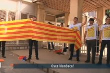 Barcelona TV - #aranésòc. Accion a Manòsca per revendicar lo mantenement dels corses d’occitan