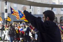 17.02.2019: manifestacion a Brussèlas en sosten als independentistas catalans