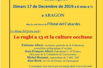 L’aficha de l’Estanquet «XIII e occitan» d’aqueste dimars 17 a Argon (Cabardés)