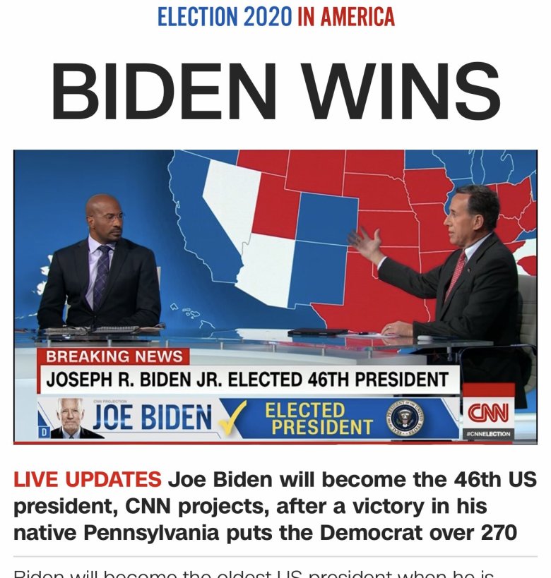 Anóncia de la victòria de Joe Biden