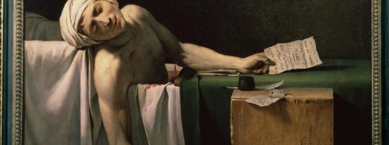 Cadun a vist a l’escòla lo celèbre quadre deu pintre David que mostra Marat assassinat dens sa banhadera per Charlotte Corday. N’i a pas brica que saben qu’èra l’autor deus chaples de seteme de 1792