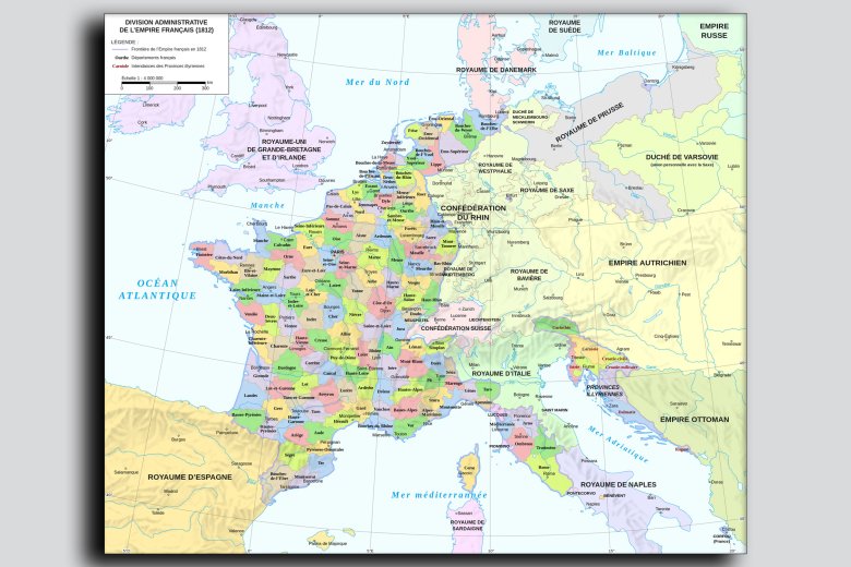 Division departamentala de l'empèri francés en 1812