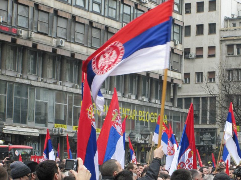 Manifestacion contra l'independéncia de Kosova a Belgrad