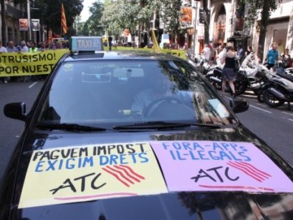 La protèsta dels taxistas de Barcelona