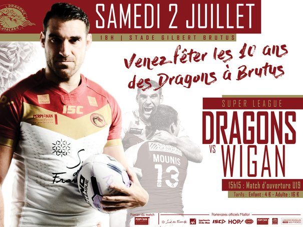 Aqueste dissabte 2 de julh, los Dragons Catalans festejan 10 ans de preséncia en Superliga